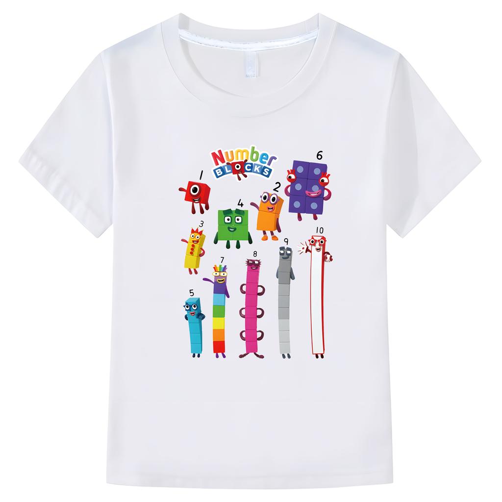 Развивающие мягкие цифровые блоки Цифровые блоки Детская футболка для отдыха Хлопковые футболки для мальчиков Топы с короткими рукавами для девочек y2k детская одежда футболка для детей