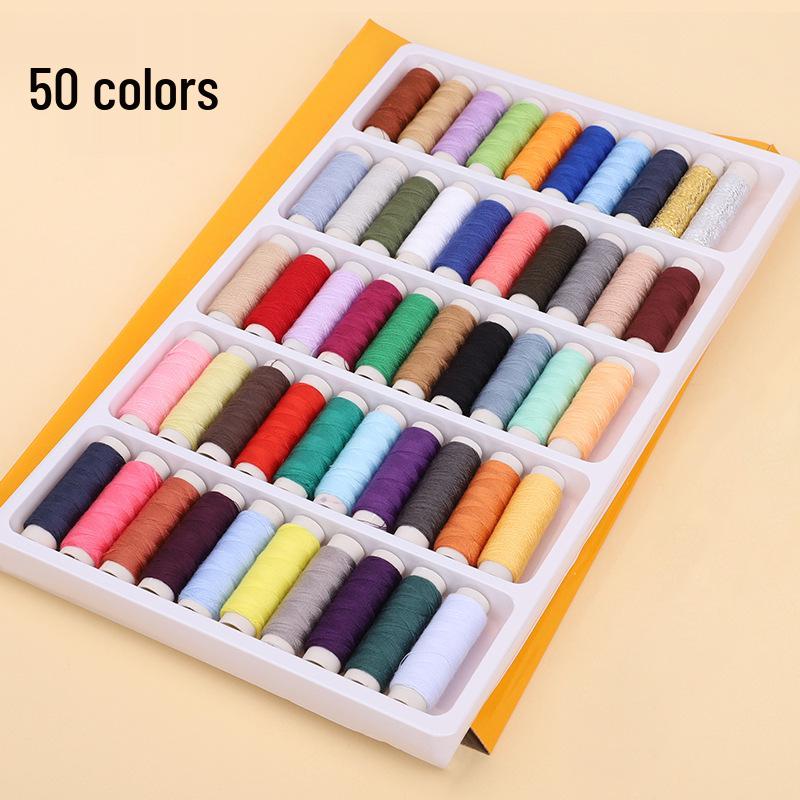 39-Color Needle & Thread Set: Includes Boxed Colored, Black & White Threads and Needles for Mending & Hand Sewing