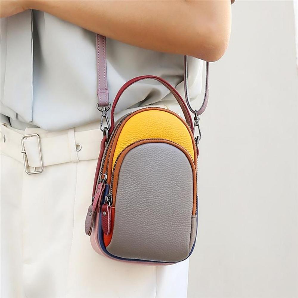 Women Handbag Color Genuine Leather Shoulder Bag Fashion Luxury Female Messenger Bag Designer Mini Mobile Phone Bags and Wallets