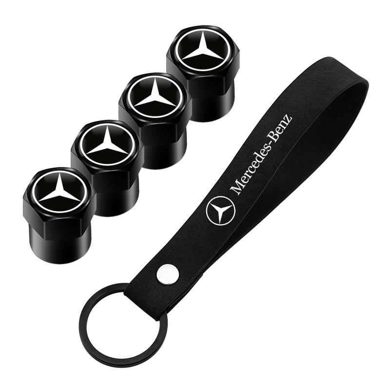 Ornaments Car Tire Wheel Valve Caps Cover Suede Car Key Chain Ring Keychain for Mercedes Benz W203 W204 W205 W210 W211 b2