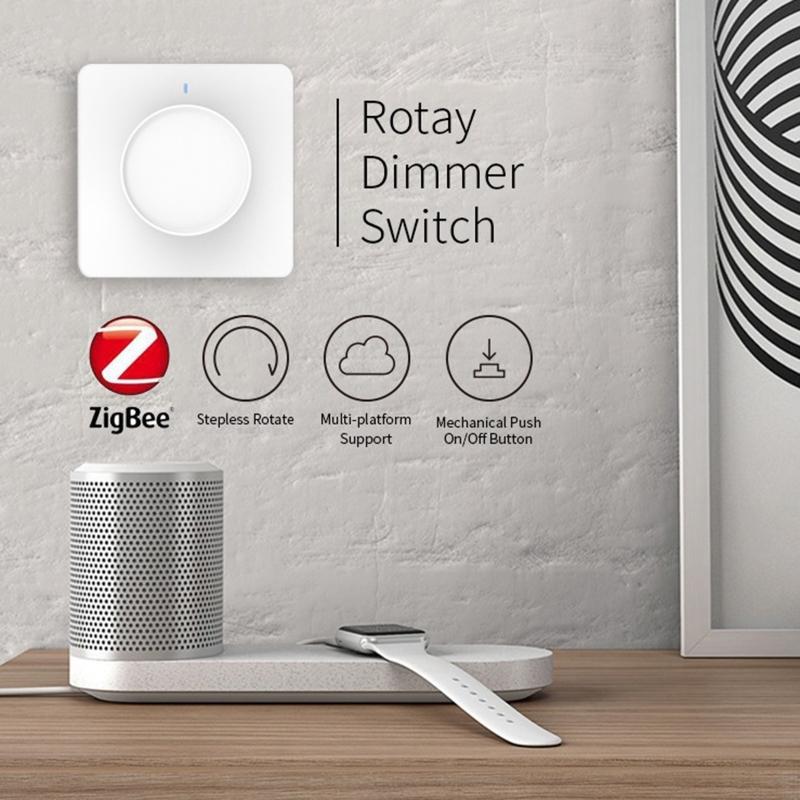 Поворотный диммерный выключатель Легкая установка Zigbee Бытовой Офисный Регулятор яркости света Пульт дистанционного управления Панель диммирования