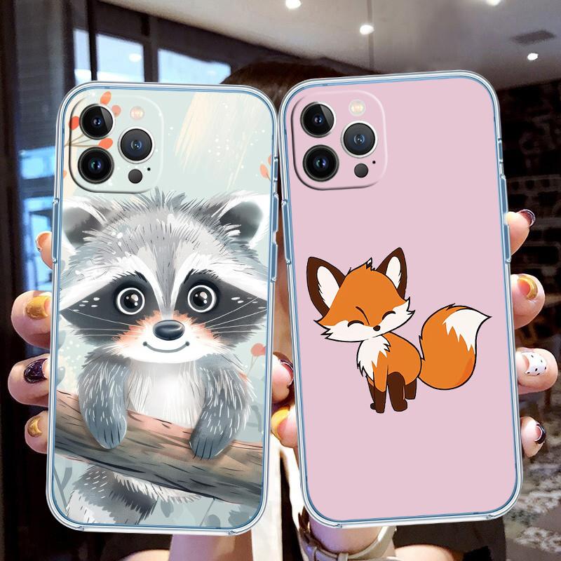 FM24 fox cute Soft Shell Transparent Phone Case for Motorola Moto G7 G8 G9 G84 G85 G73 G24 G15 Z2 Play Power Plus
