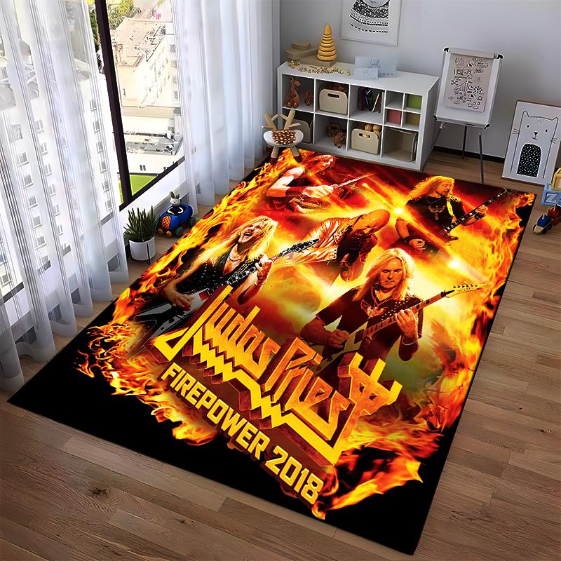 Judas Priest Firepower 2018 Design Rug Non-slip rug suitable for living room and bedroom sofas