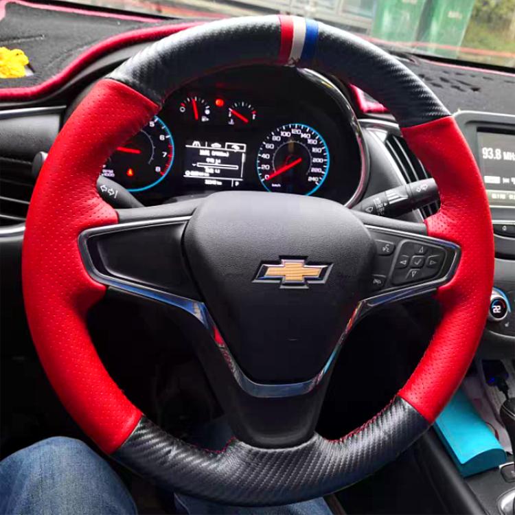 AABHO1 For Chevrolet CRUZE sail 3 MALIBU XL Cavalier Equinox DIY Custom leather carbon fiber car steering wheel cover auto parts