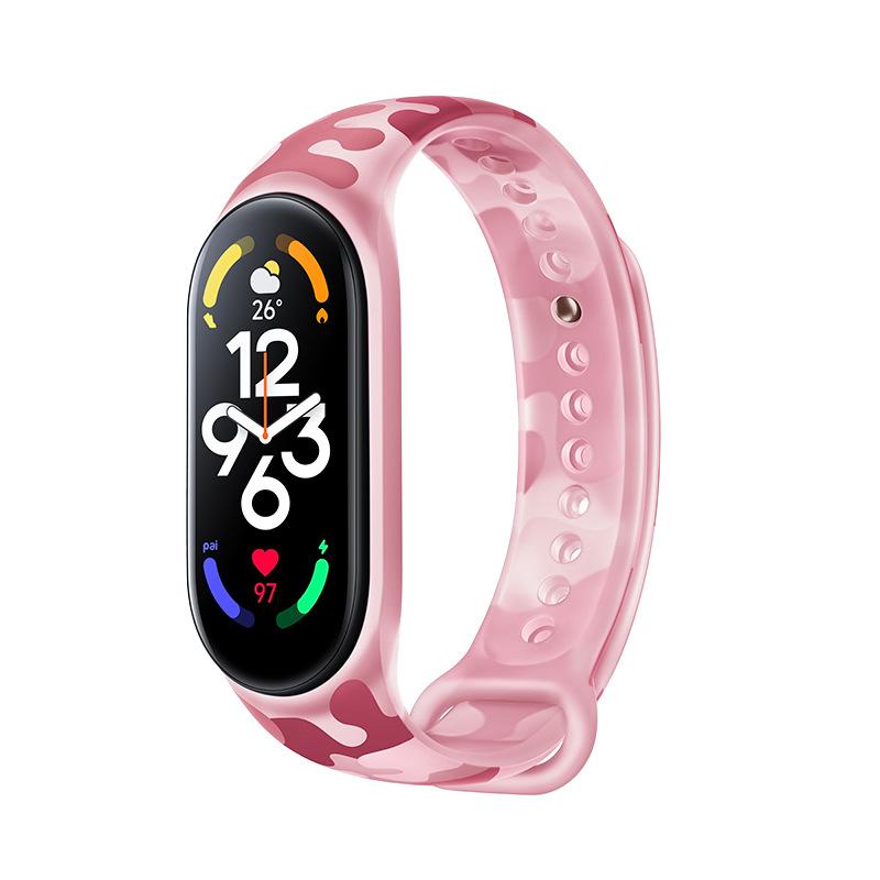 Силиконовый ремешок для Xiaomi Mi Band 8 7 6 5 4 3 двухцветный ремешок против пота спортивный дышащий сменный ремешок с пряжкой для Mi Band 8 7 6 5 4 3