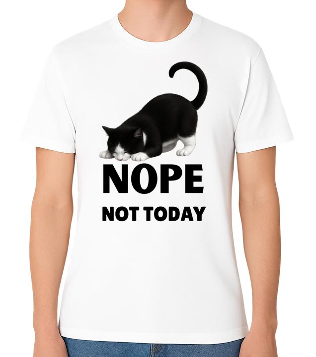 Nope Not Today Funny Cat Graphic Unisex T-Shirt Cute Sarcastic Tee