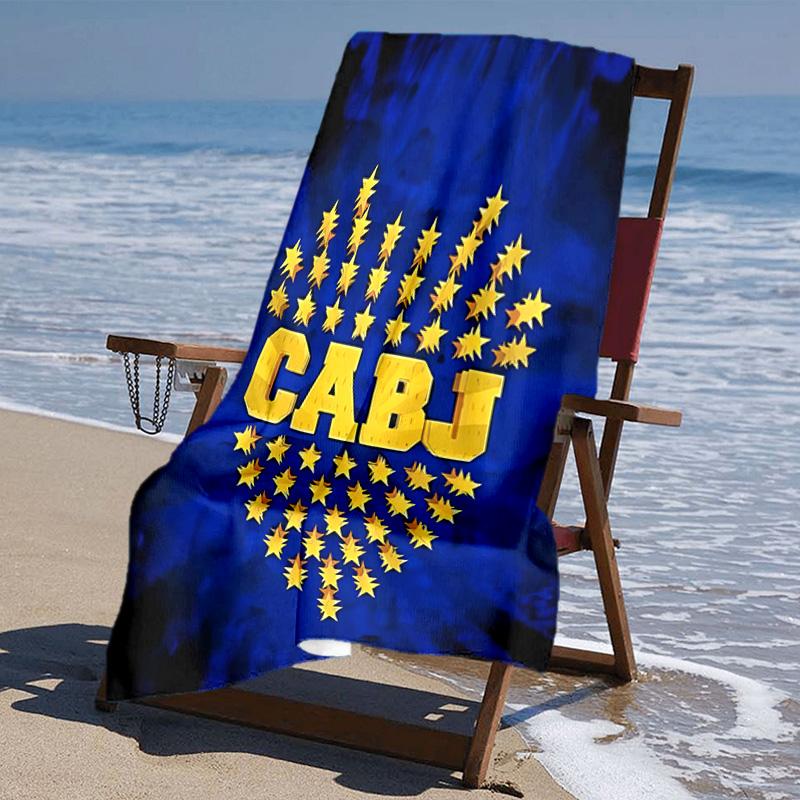 proof beach towel with Club Atlético Boca Juniors pattern - soft,absorbent,quick-drying,machine washable - perfect for swimming,camping,bathing