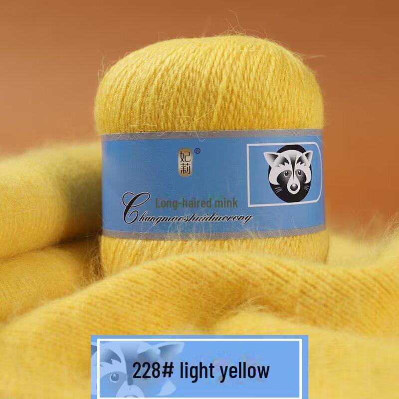 Мягкая пряжа из кашемира ручной работы для шапок и шалей, пряжа из шерсти норки с длинным ворсом средней толщины для вязания крючком