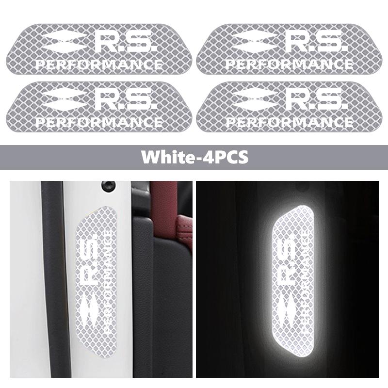 4pcs Car Reflective Strip Stickers Door Open Warning Safety Tape For Renault Clio Dacia RS Megan Scenic Logan Laguna Kadjar RR9