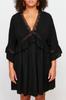 Women's Style Plus Size Black Mini Woven Ribbon Accessory Beach Dress