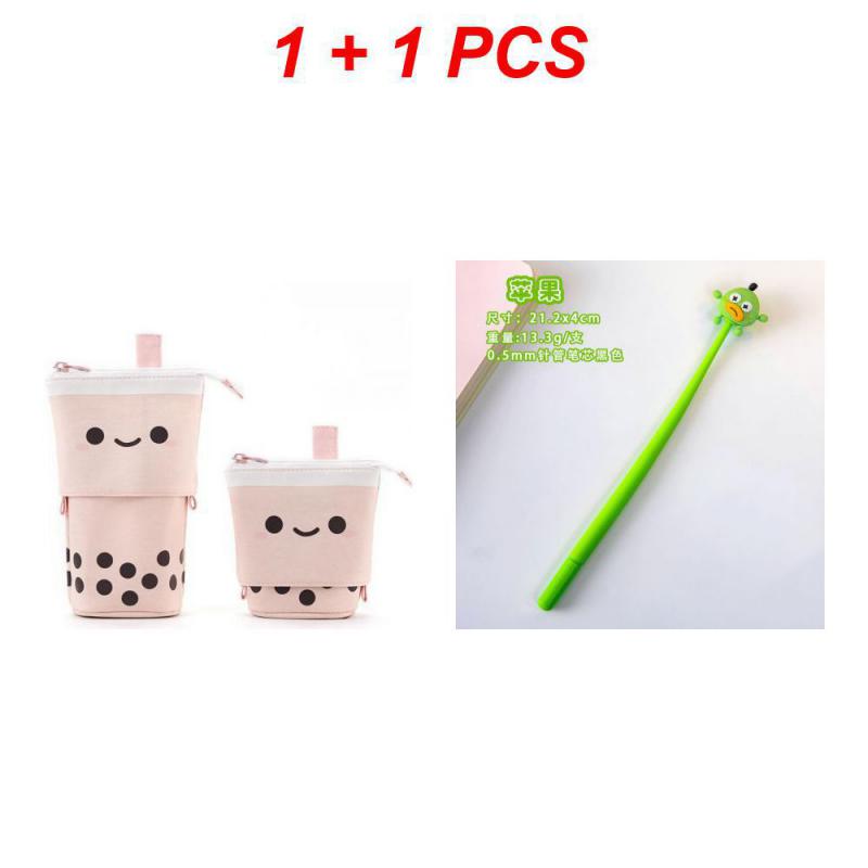 Милый пенал вертикальный держатель для карандашей выдвижной пенал для макияжа с кавайным улыбающимся лицом пенал бесплатная забавная ручка с подписью