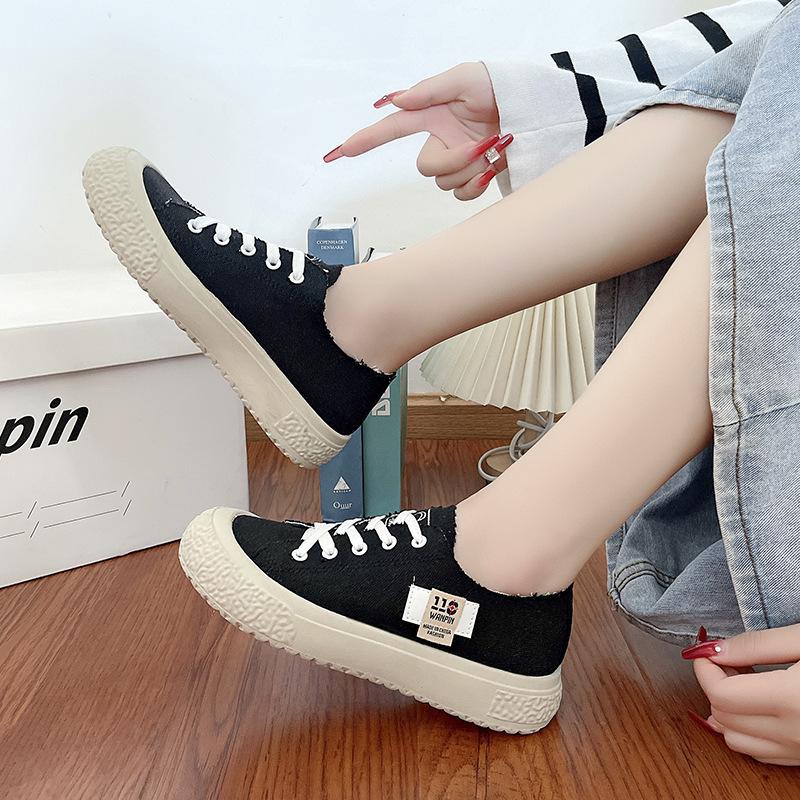 Girl Shoes Canvas Shoes New Women's Spring Little White Shoes Flat Bottom Board Shoes Lazy Shoes