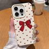 Red Heart Ribbon Bowknot Phone Case For iPhone 17 Pro Max 16 15 14 13 12 11  15 14 Plus X XR XS 16e 17Air Shockproof Soft Cover