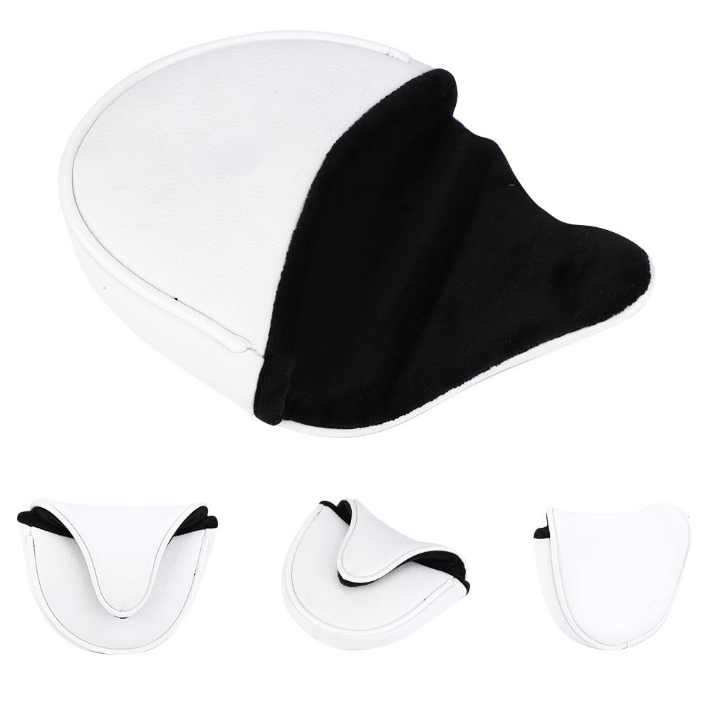 Приветственная полукруглая водонепроницаемая магнитная застежка из ПУ кожи Чехол на головку гольф-паттера Аксессуар для чехлов на головки клюшек Белый