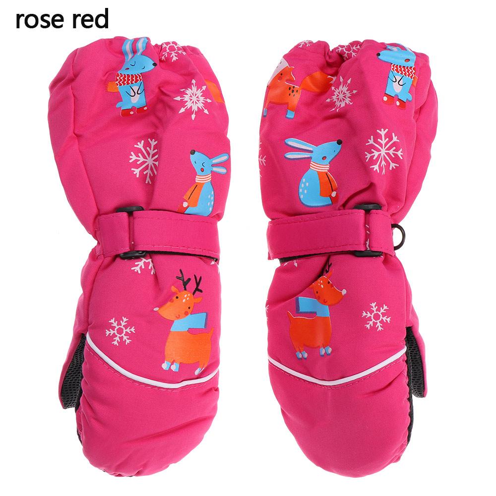 Old Waterproof Print Cartoon Non-slip Long-sleeved Mittens Thick Warm Children Ski Gloves Windproof