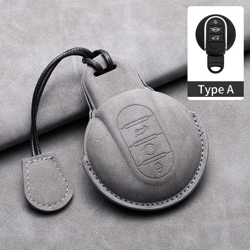 Suede Leather Car Remote Key Case For BMW MINI COOPER S ONE JCW F54 F55 F56 F57 F60 CLUBMAN COUNTRYMAN Keychain Auto Accessories
