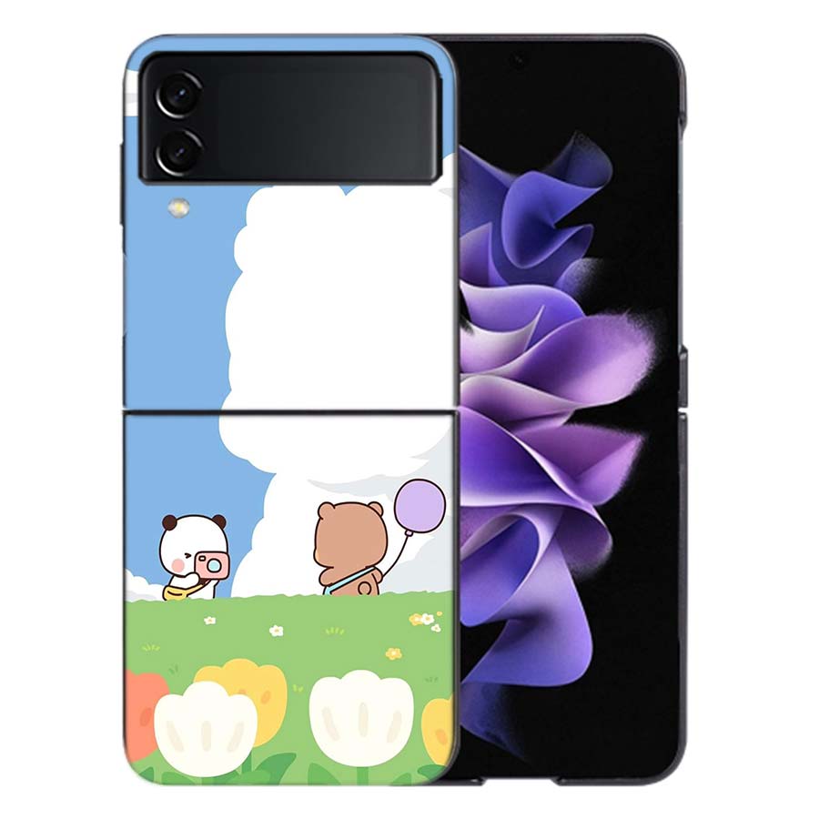 Милый Чехол BuBu DuDu для Samsung Z Flip7 6 Galaxy Чехол Ударопрочный Z Flip5 Z Flip3 4 5G Жесткая Крышка Телефон TPU PC Жесткий Funda