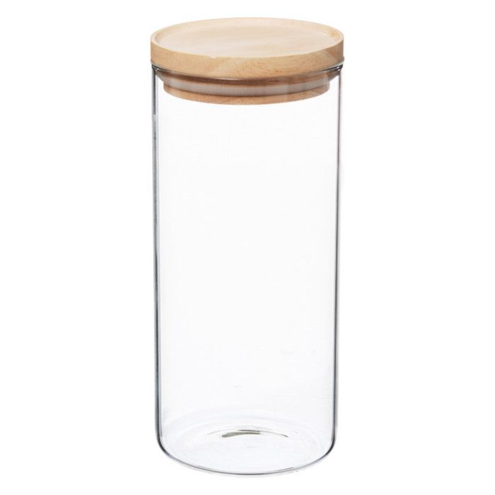 Glass and Wood Storage Jars with Airtight Lid Atmosphera - Airtight Jar 1.3 Litre