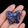 1Pc Reiki Healing Crystal Carved Butterfly Ornament Decoration,Natural Stone Gemstone Energy Generator for Home Decor Jewelry Gifts 32-35x26-30 Mm