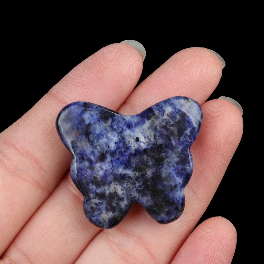 1Pc Reiki Healing Crystal Carved Butterfly Ornament Decoration,Natural Stone Gemstone Energy Generator for Home Decor Jewelry Gifts 32-35x26-30 Mm