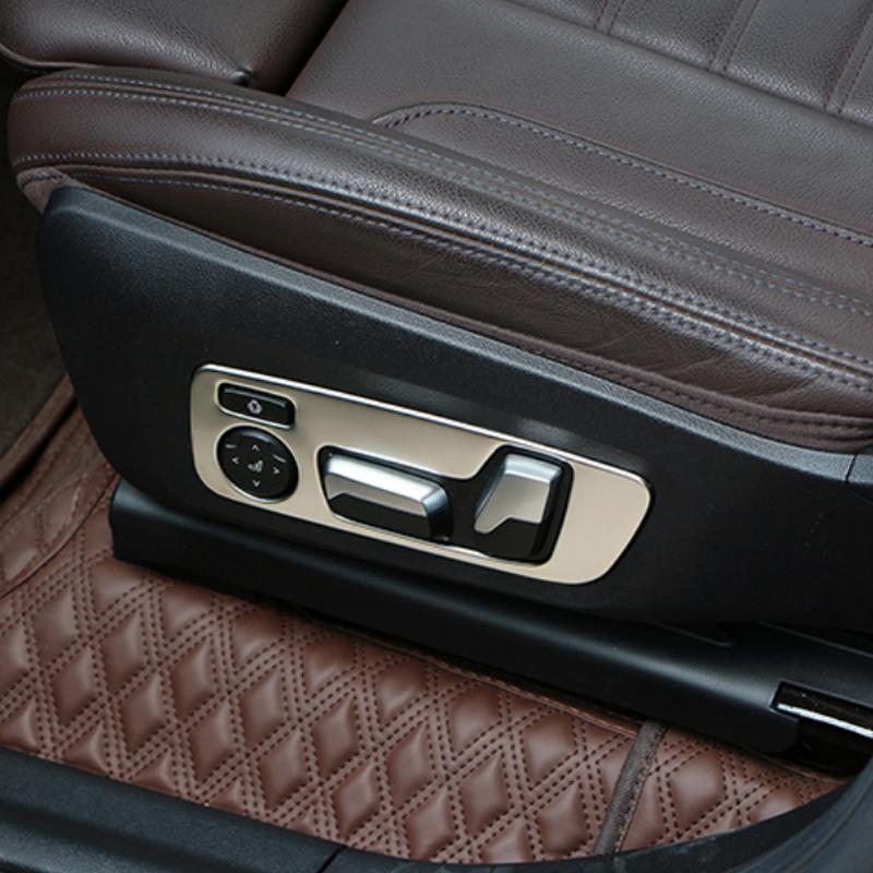 2Pcs Stainless Steel Car Seat Adjustment Button Frame Cover Decoration Sticker Trim for BMW X3 G01 2018 - 2022