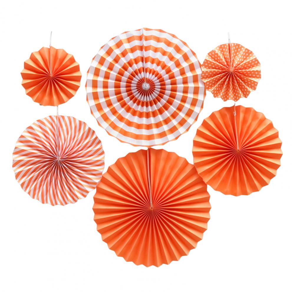 6Pcs Tissue Paper Lantern/Pom Poms Flower/Rosette Fans Paper Fan Wall Decoration Background Ceiling Hanging Ornaments