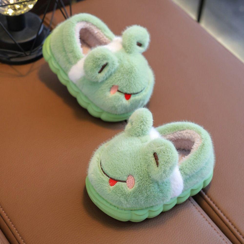 Non Slip Children's Cotton Slippers Thickened Kids Winter Warm Booties Kids Plush Shoes  Girls Boys