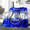Everton Football Club Crest Flannel Blanket, Soft Polyester, Modern Design, All-Season for Camping, Travel, Gifts for holidays or birthdays