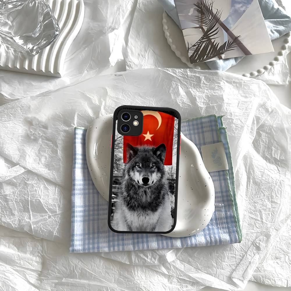 Чехол для телефона Turk Wolf Turkey Flag для IPhone 16e 16 15 14 13 12 11 Pro Max X XS Max Plus Матовый Прозрачный