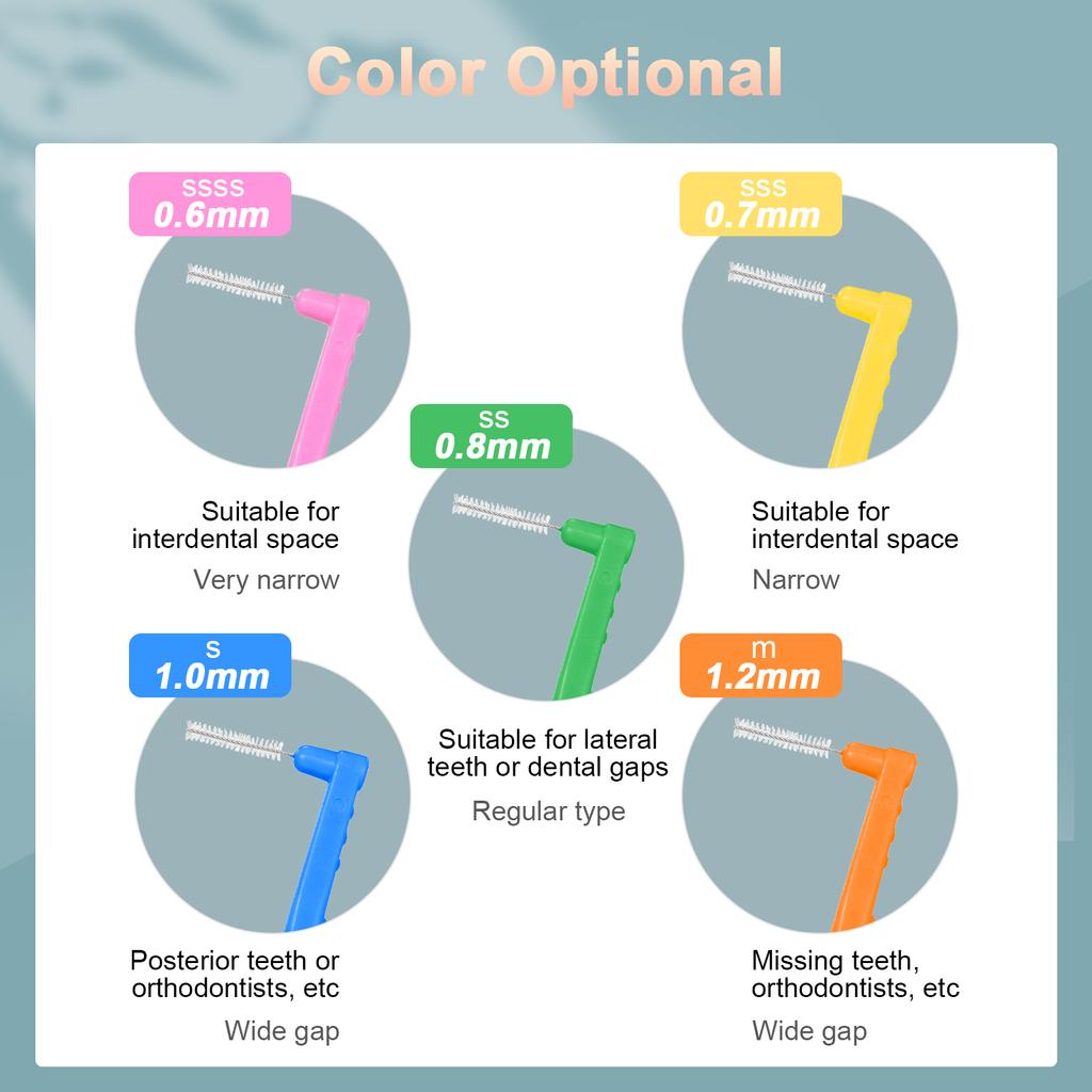 L-образный набор межзубных щеток, 5 шт., зубная нить, для удаления налета, щетка для чистки зубов, зубная щетка