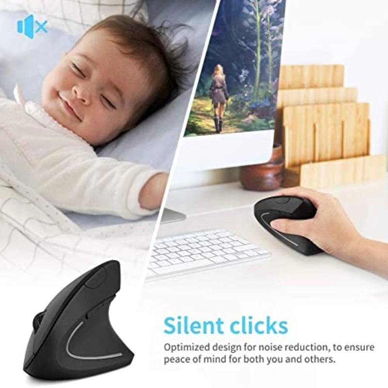 Wireless Vertical Mouse,Ergonomic 6 Buttons 3 Levels DPI Wireless Mouse for Laptop, PC, Computer, Desktop, Notebook