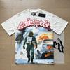 New Meichao Godspeed Skull Rock Band Crew Neck Wash Black Short Sleeve T-Shirt Couple Same Style