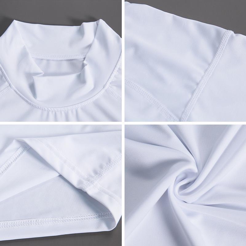 2024 Мужские быстросохнущие спортивные леггинсы с воротником-стойкой, сезон осень/зима: Футболка для фитнеса и бега с длинным рукавом