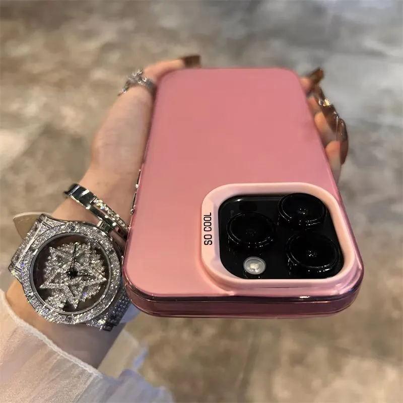 Роскошный Матовый Лазерный Чехол с Покрытием для iPhone 16 Pro Max 15 14 13 12 11 Plus X XS XR Высококлассный Модный Стиль Ударопрочный Бампер Чехол Обложка