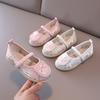 Children Traditional Hanfu Shoes Chinese Style Girls Flower Rabbit Embroidered Shoes Kids Princess Dance Performance Flats Shoes
