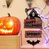 Счастливый Хэллоуин Дверной Знак Жуткая Тыква Призрак Летучая Мышь Скелет Крытый Открытый Передняя Дверь Настенное Украшение Добро пожаловать Дверная Табличка Домашние Праздничные Атрибуты