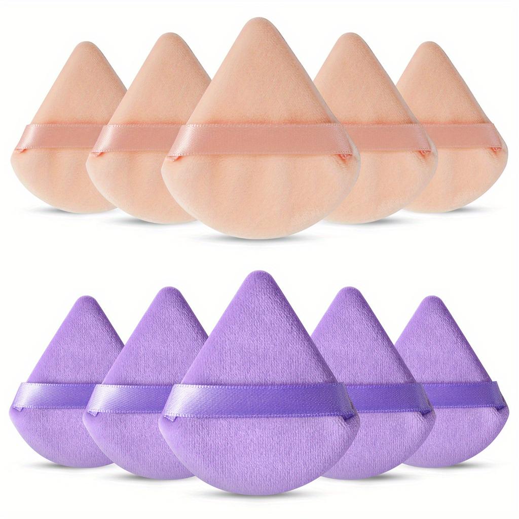 10 Pieces Powder Puffs Triangle Cosmetic Powder Puff Reusable Powder Sponge Makeup Foundation Sponge For Face Powder Makeup Tool