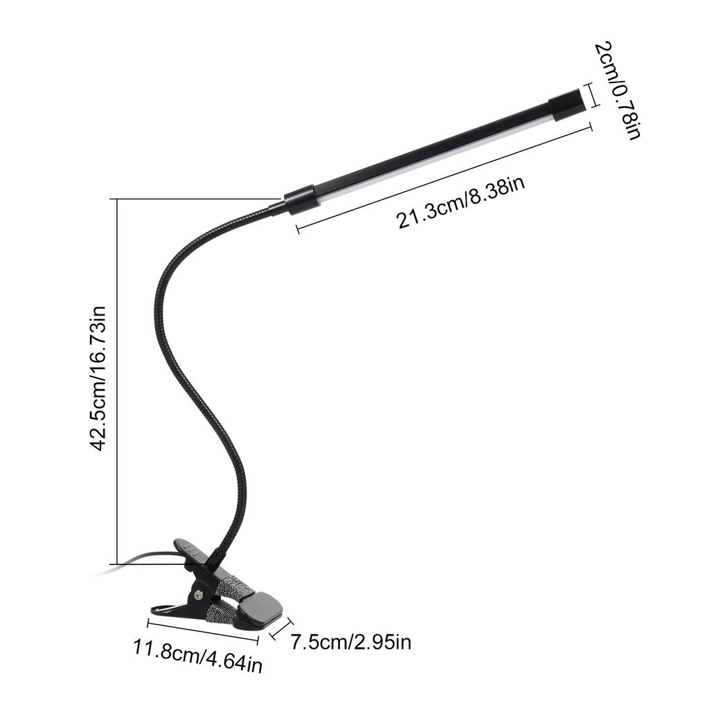 DC5V 10W 36 LED Clamp Clip Desk Lamp USB Powered Operated/ 3 Colors Temperature Changing/ 10 Levels