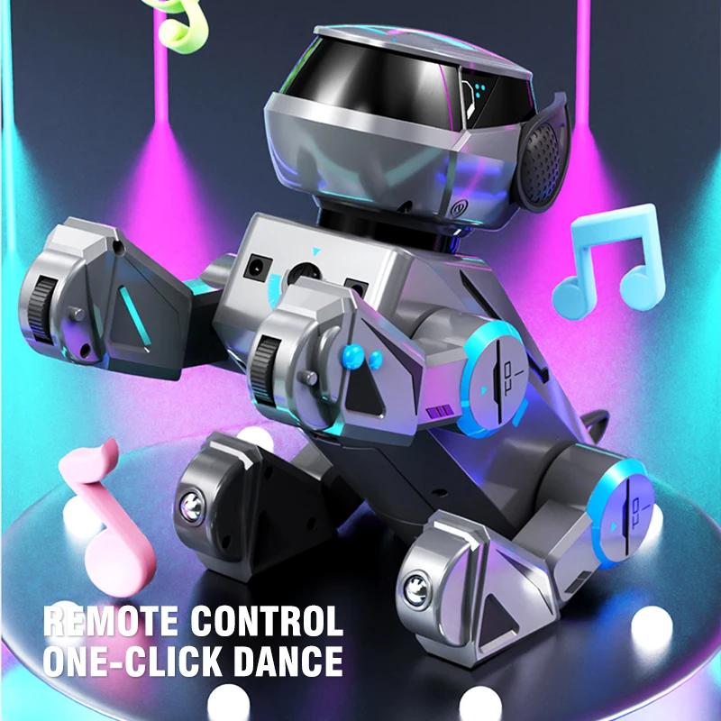 Нетоксичный Робот-Собака на Радиоуправлении Программируемый Умный Интерактивный Роботизированный Питомец с Bluetooth Музыкой Танцующие Собаки Игрушки Для Детей Детские Подарки
