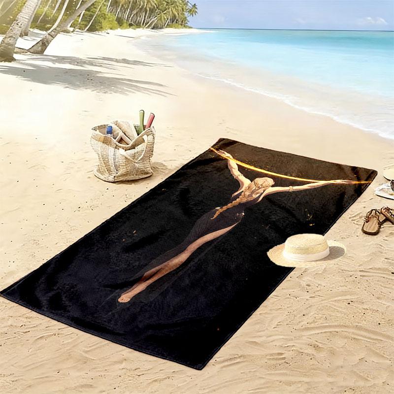 Fia Death Print Beach Towel, Large Soft Quick Dry Towel for Beach Camping Swimming