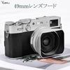 Yullmu Lens Hood 49mm Compatible with Fujifilm X100VI X100V X100F X100T X100S X100 High Strength 6000 Series Aluminum Alloy Square Silver