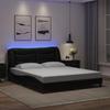 VidaXL Bed Frames with LED Lights, Upholstered Bed, Double Bed, Adult Bedroom Interior Bed, Modern, Black 3213941