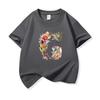 Kids Cotton T Shirt Floral Letter G Print Crew Neck Short Sleeve Tee Casual Boys Girls Summer Tops