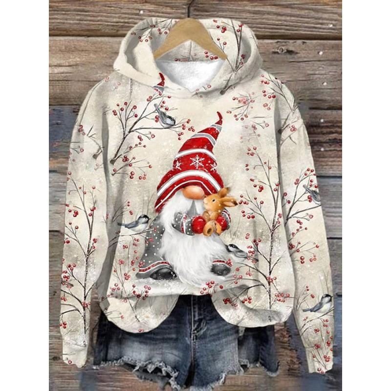 Womens Oversized Drop Shoulder Hoodie With 3D Digital Print Loose Fit Long Sleeve Casual Sweatshirt