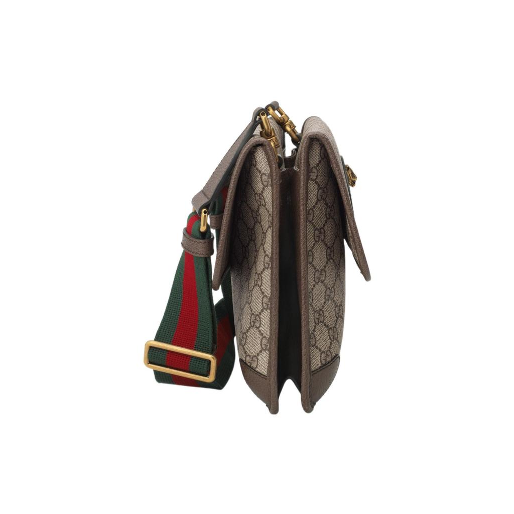 Gucci Посланник GG Supreme с головой тигра, бежево-коричневая кожа, красно-зеленая веб-полоса, сумка через плечо для женщин, для ежедневных поездок, путешествий 495654-9C2VT-8745