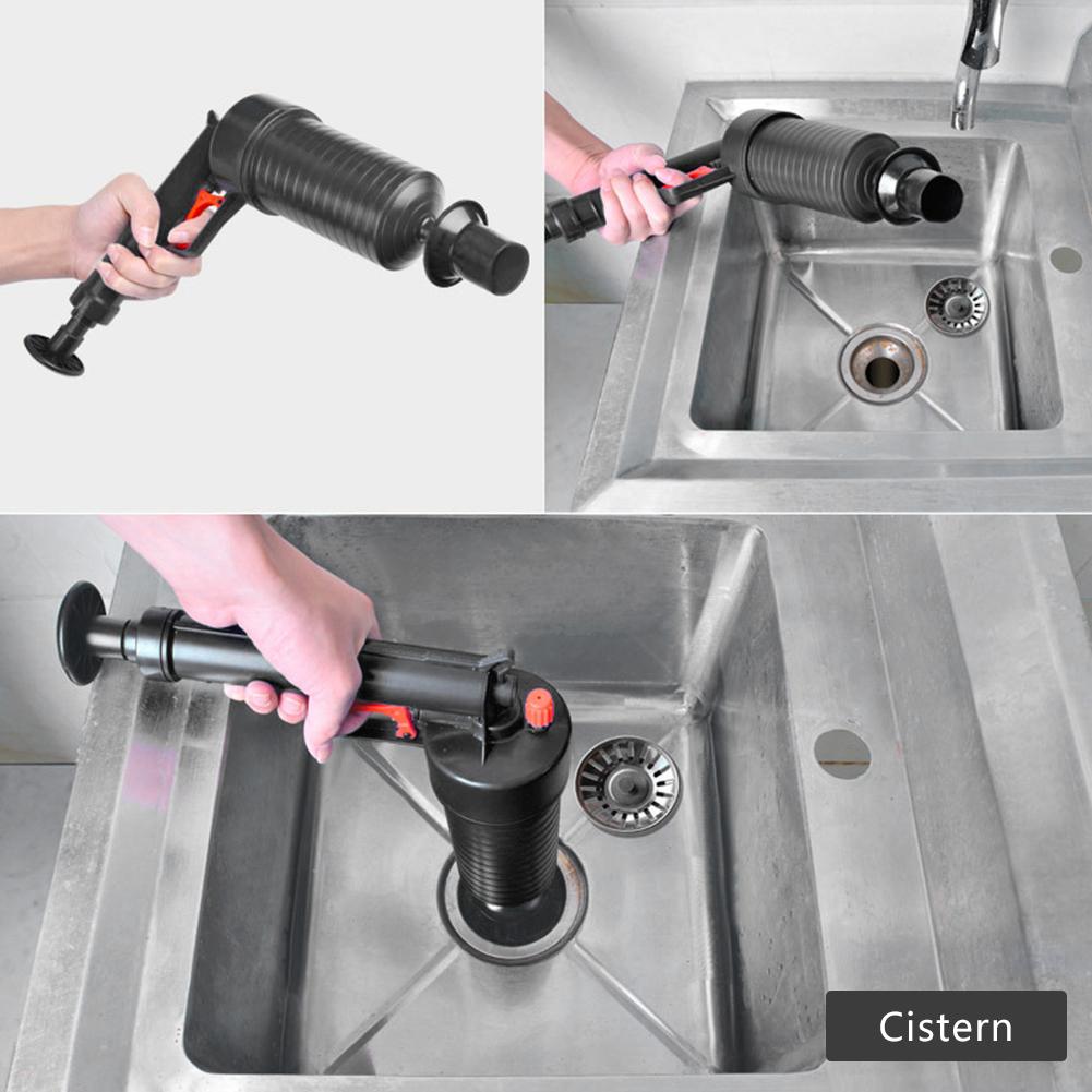 ABS Pipe Dredger Bathroom Dredge Plug Air Power Pump Remover Floor Toilet Drain Cleaner Sink Plunger Cleaning Tool
