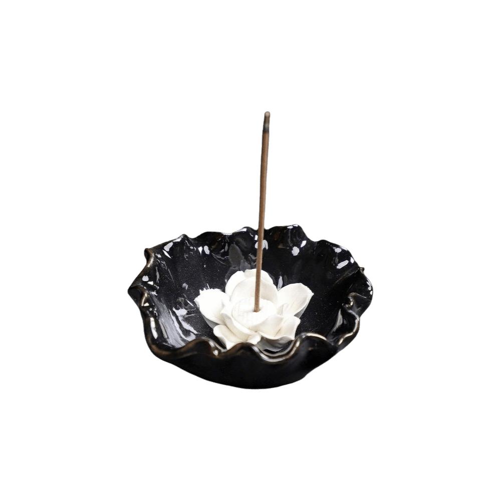 Ceramic Incense Burner Flower Design Incense Burning Tray Incense Stick Holder Home Decor