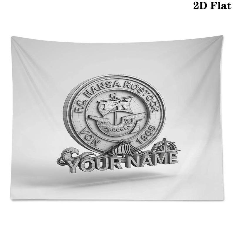 Custom Name FC Hansa Rostock Printed Tapestry – Wall Hanging for Bedrooms, Dorms, and Home Decor