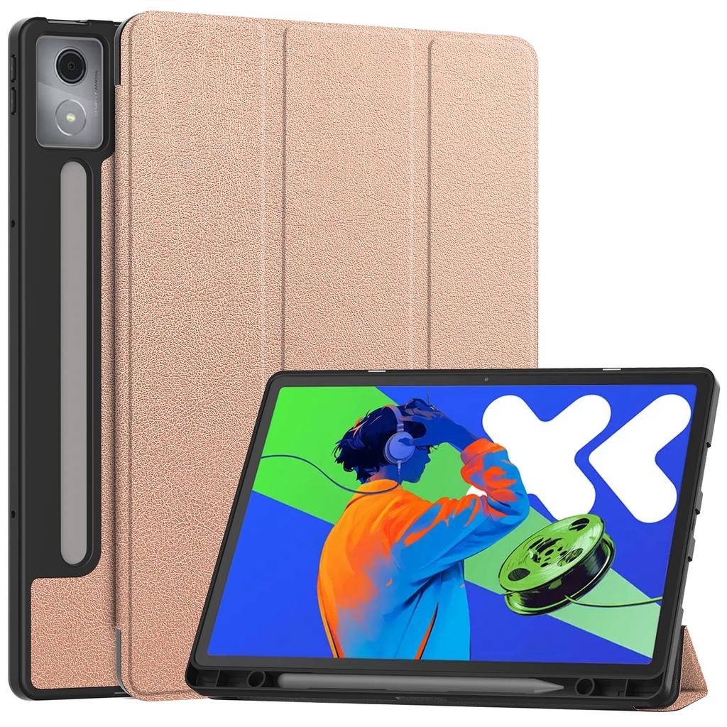 Для Lenovo Xiaoxin Pad Pro 12.7 (2025) Подставка Чехол Амортизирующий Кожаный Чехол для Планшета со Слотом для Ручки