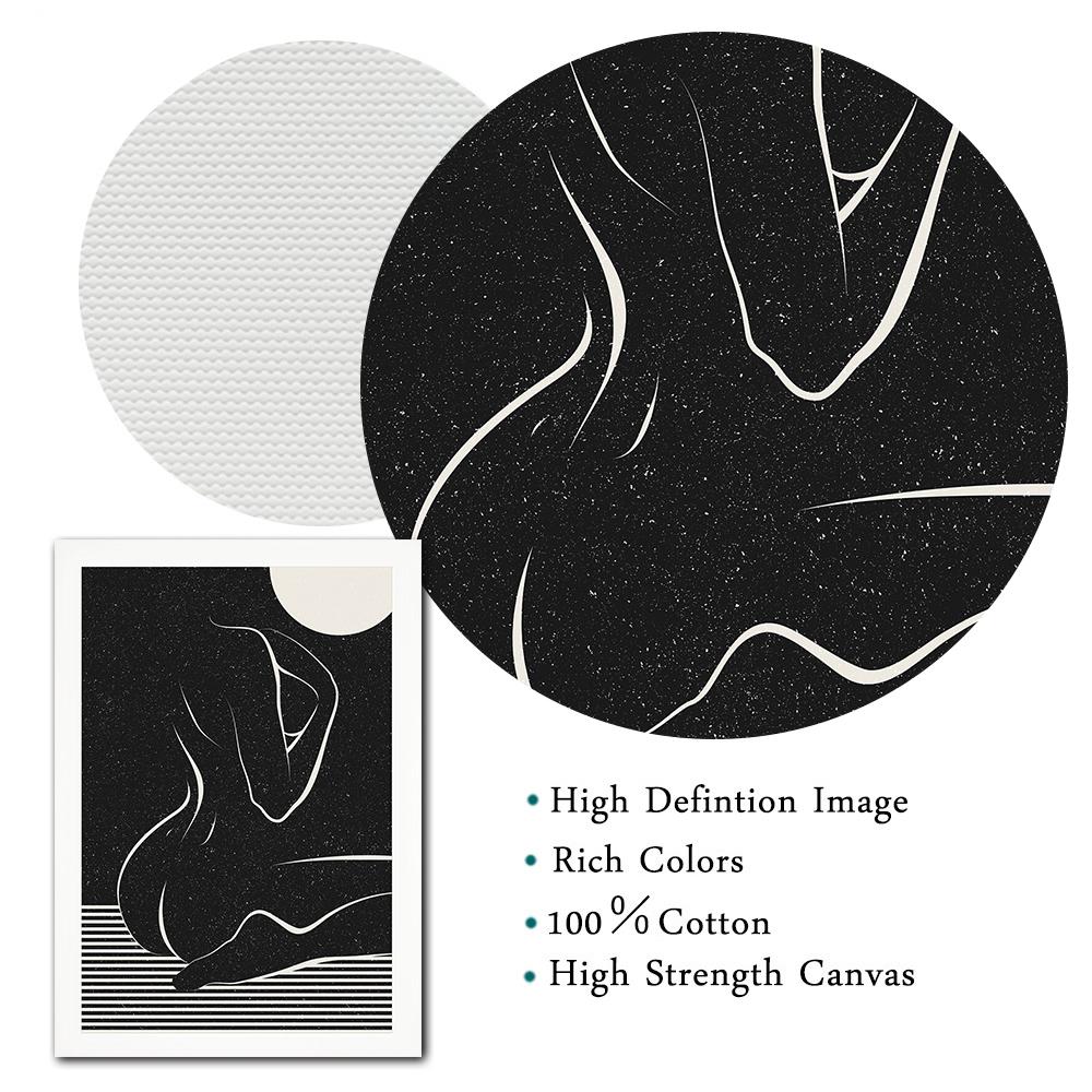 Абстрактный обнаженный женский силуэт, чувственный художественный принт, обнаженная фигура тела, современный женский постер в стиле бохо, холст, картина, Настенный декор